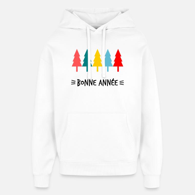 SAPIN. BONNE ANNEE. SAINT SYLVESTRE - Sweat à capuche unisexe Stanley/Stella Oversized - blanc