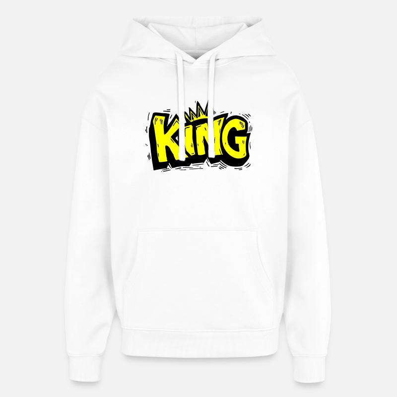 Lettrage King Graffiti - Sweat à capuche unisexe Stanley/Stella Oversized - blanc