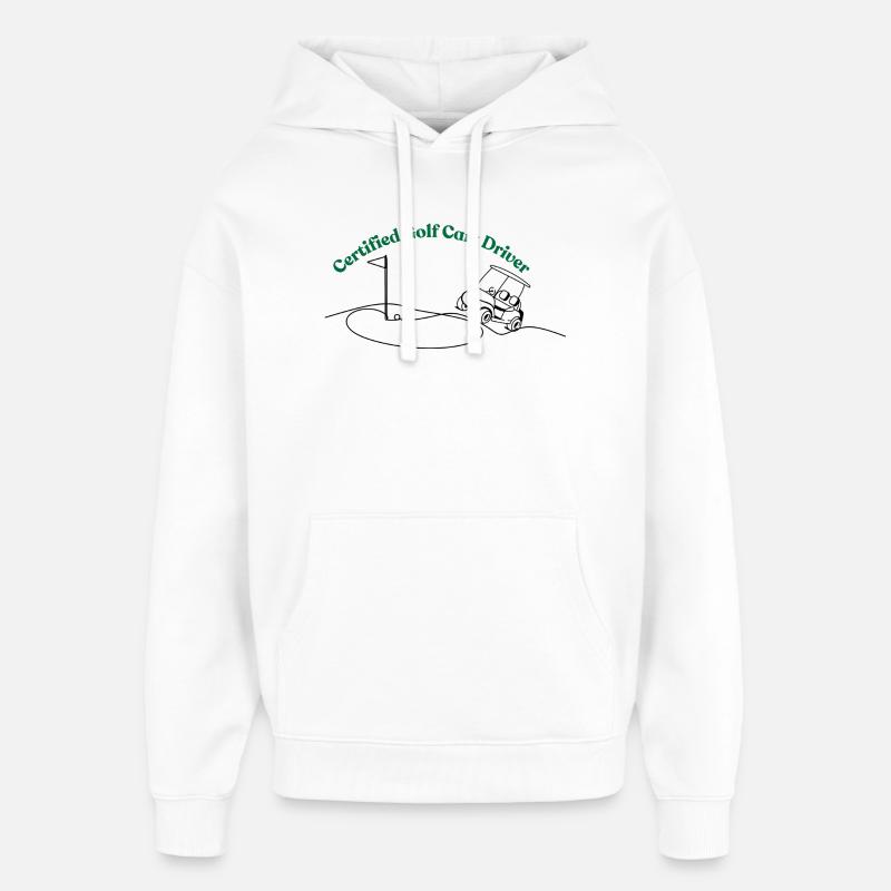 Chauffeur de voiturette de golf certifié - Sweat à capuche unisexe Stanley/Stella Oversized - blanc