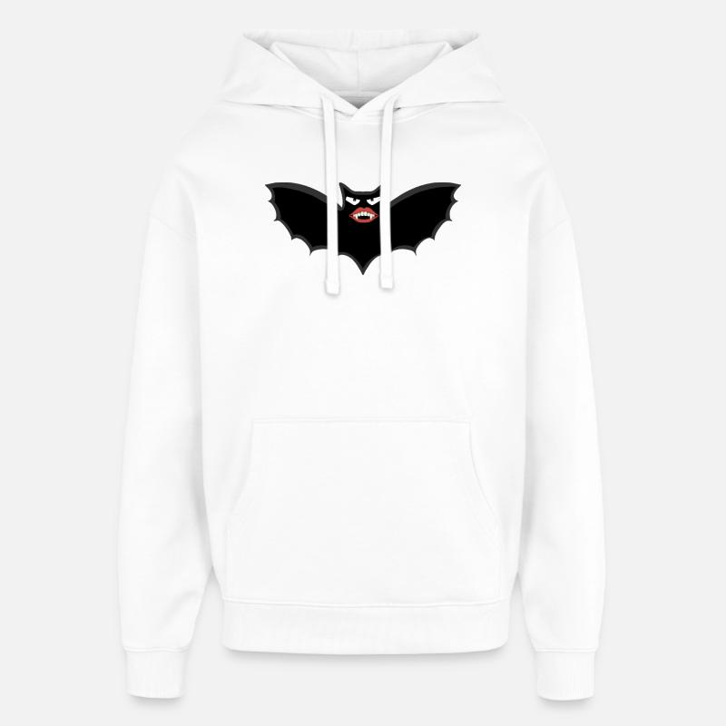 Gothic Vampire bat with huge lips - Oversized Unisex Hoodie by Stanley/Stella - white