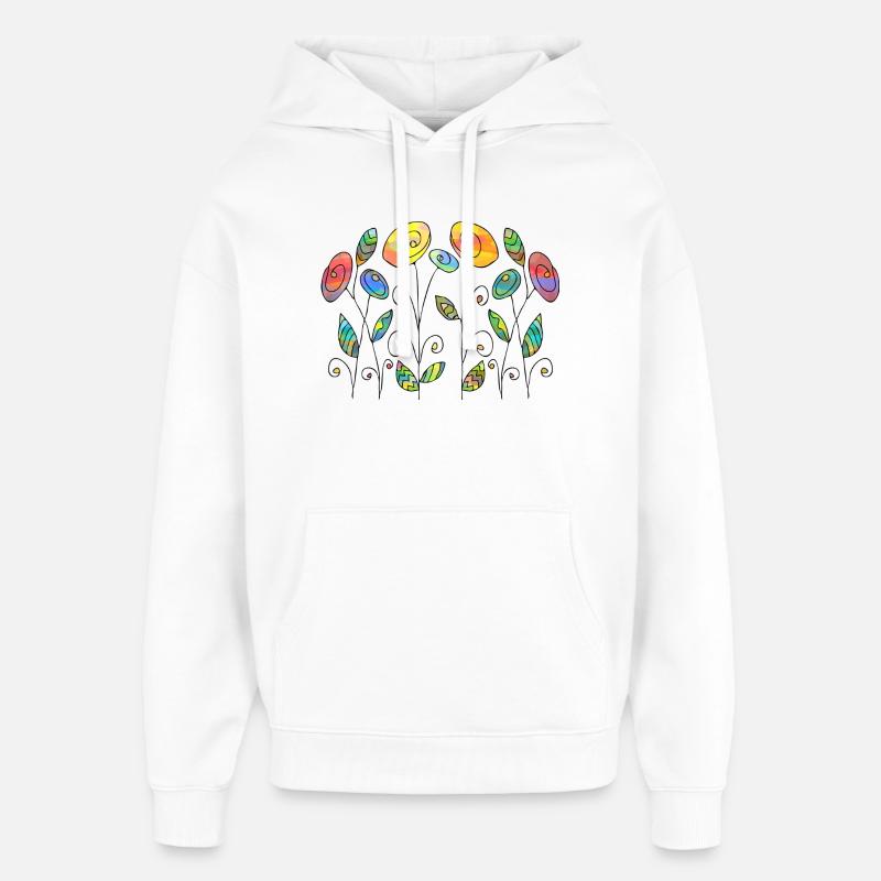 Fleur - Sweat à capuche unisexe Stanley/Stella Oversized - blanc