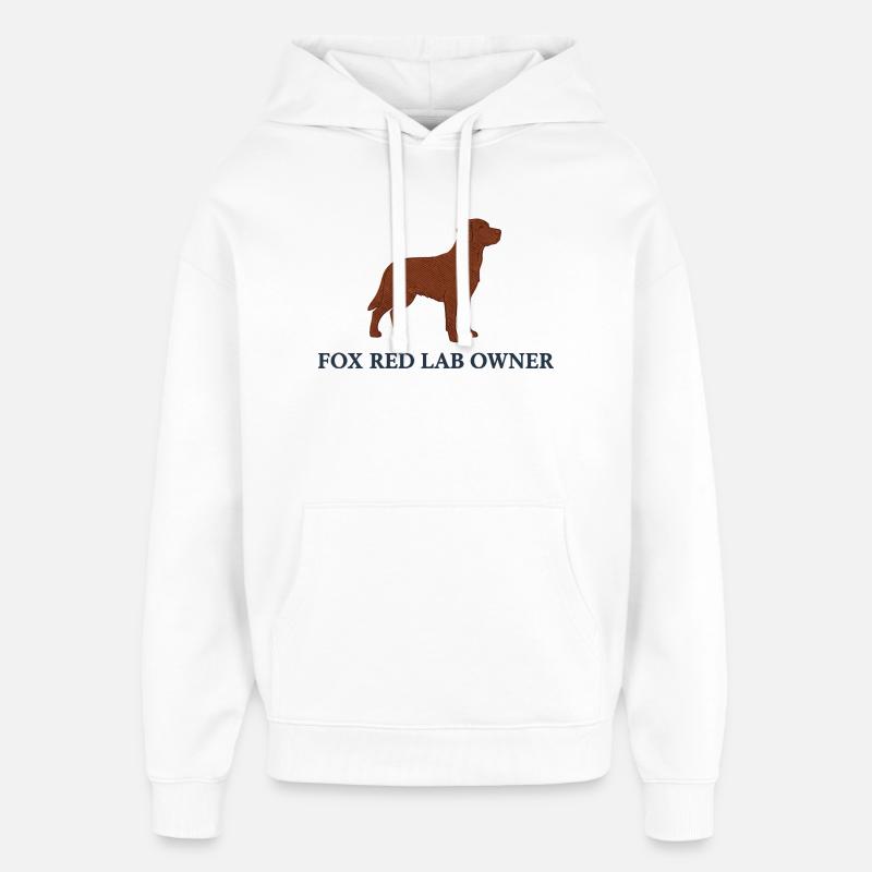 Logo du Labrador rouge renard - Sweat à capuche unisexe Stanley/Stella Oversized - blanc