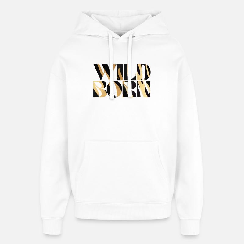 Conception d’imprimé animal sauvage audacieux - Sweat à capuche unisexe Stanley/Stella Oversized - blanc
