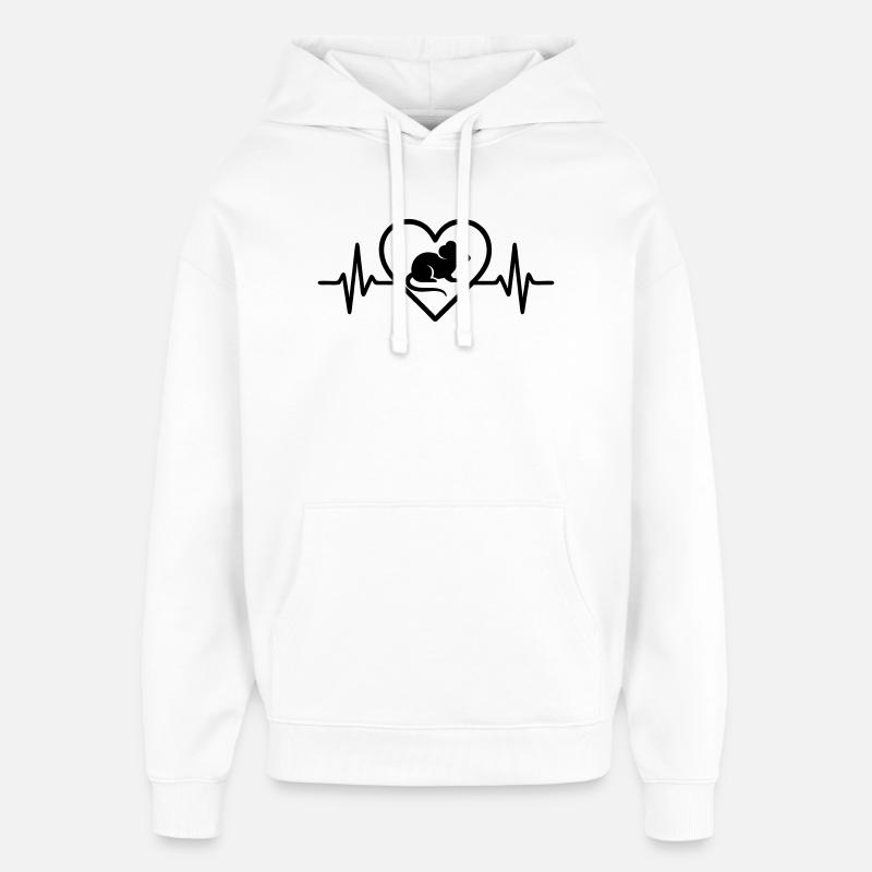 Coeur de souris - Sweat à capuche unisexe Stanley/Stella Oversized - blanc