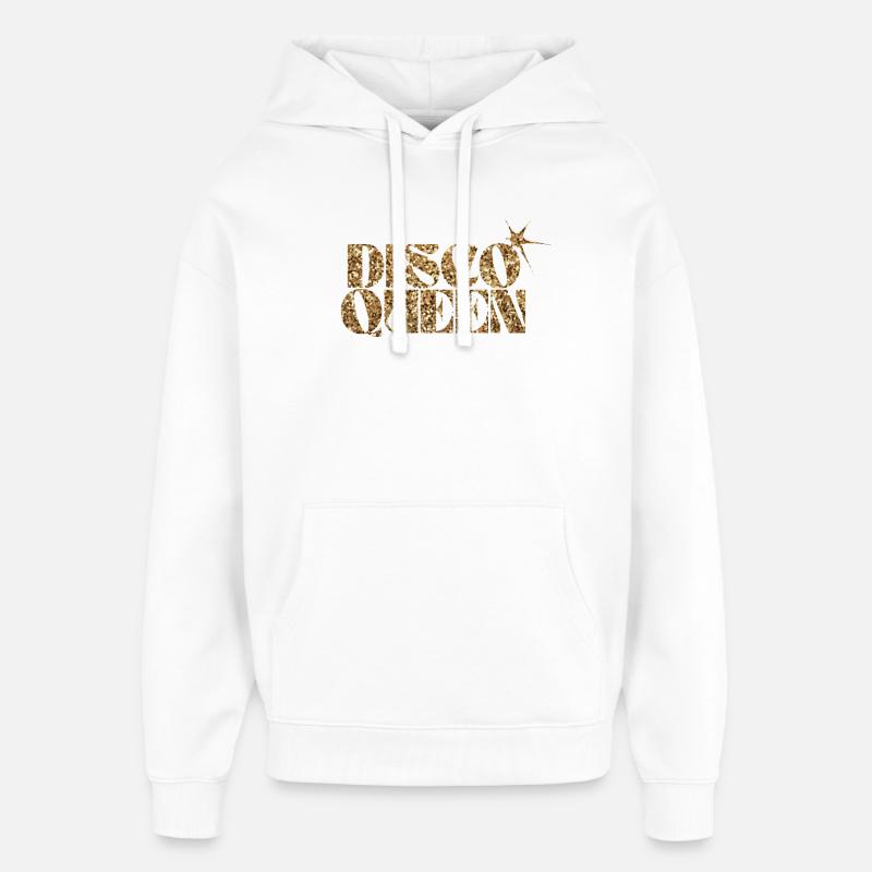 Disco Queen Glitter Text Design - Sweat à capuche unisexe Stanley/Stella Oversized - blanc