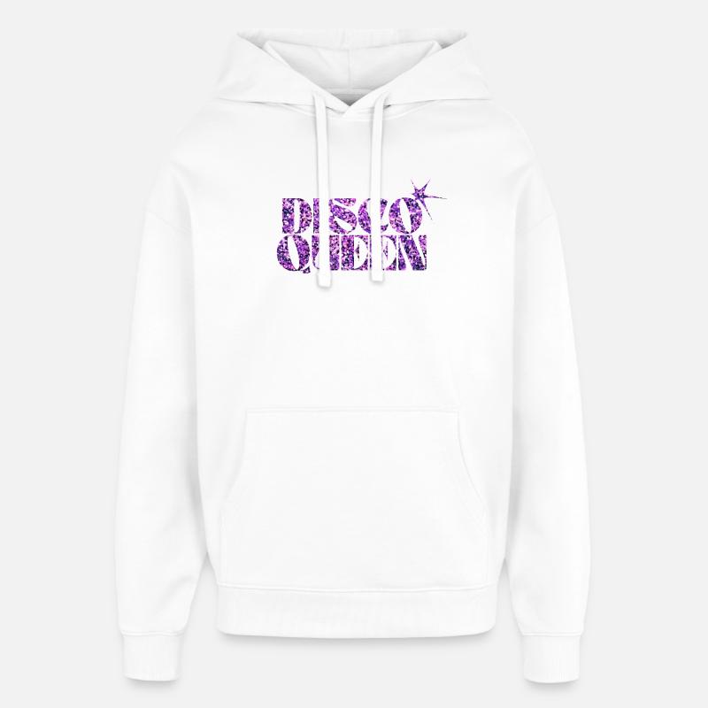 Disco Queen Glitter Pattern - Oversized Unisex Hoodie by Stanley/Stella - white