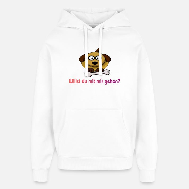 Chiot mignon avec motif d’os - Sweat à capuche unisexe Stanley/Stella Oversized - blanc