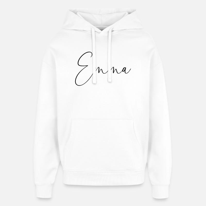 Emma / Conception personnalisée de l’écriture manuscrite - Sweat à capuche unisexe Stanley/Stella Oversized - blanc