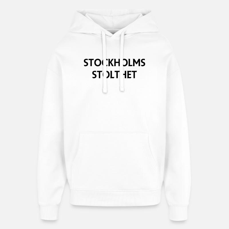 Fierté de Stockholm - Sweat à capuche unisexe Stanley/Stella Oversized - blanc