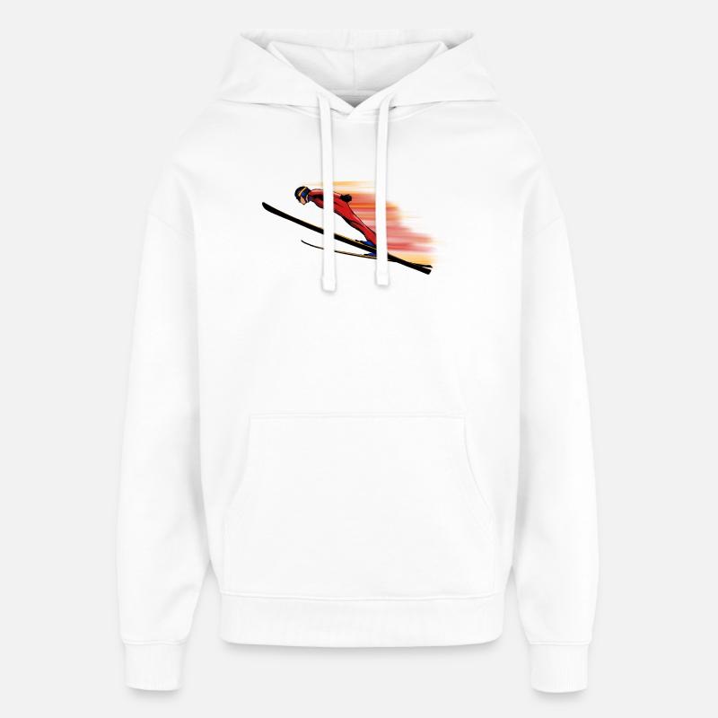 Saut à ski jumper - Sweat à capuche unisexe Stanley/Stella Oversized - blanc