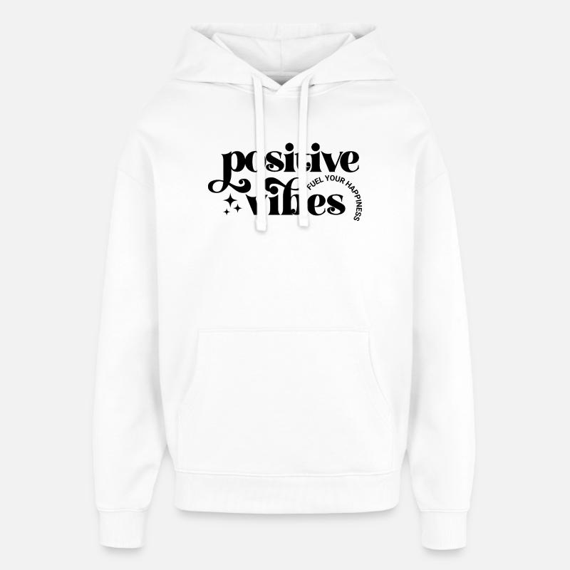 Les ondes positives alimentent le bonheur - Sweat à capuche unisexe Stanley/Stella Oversized - blanc