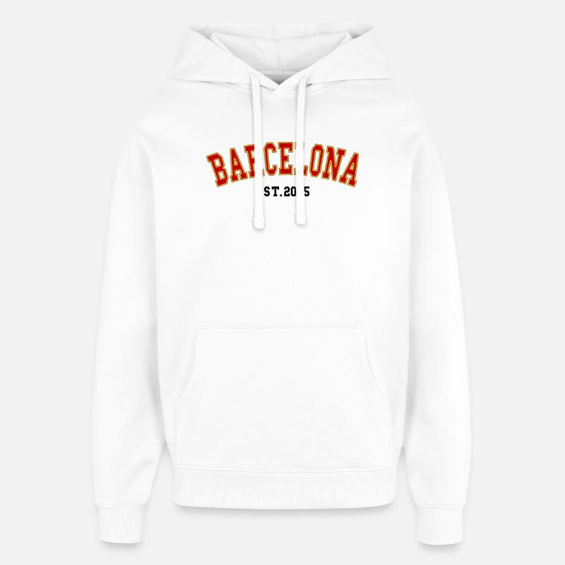 Barcelona_Est_2005 - Sweat à capuche unisexe Stanley/Stella Oversized - blanc