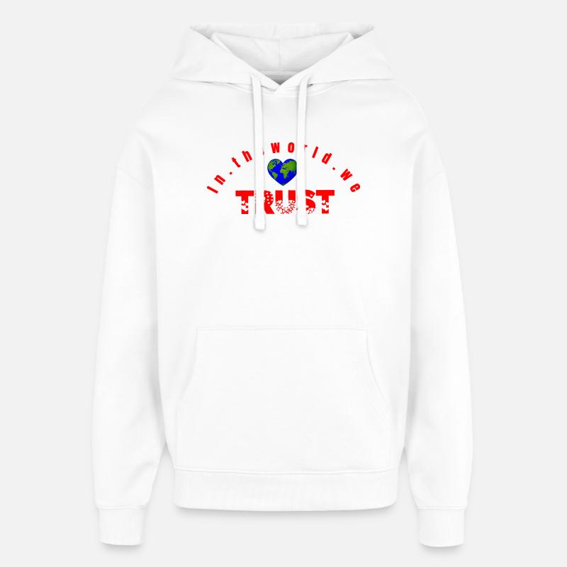 Dans le World Trust - Sweat à capuche unisexe Stanley/Stella Oversized - blanc