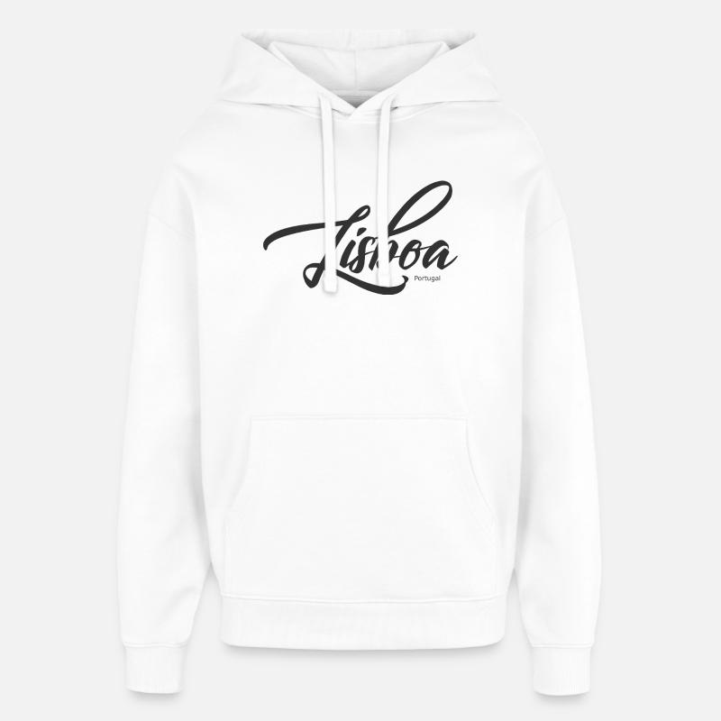 Lisboa Script Portugal - Sweat à capuche unisexe Stanley/Stella Oversized - blanc