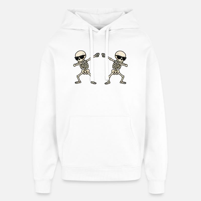 Duo di danza scheletro con occhiali da sole - Stanley/Stella Oversized Felpa con cappuccio unisex - bianco
