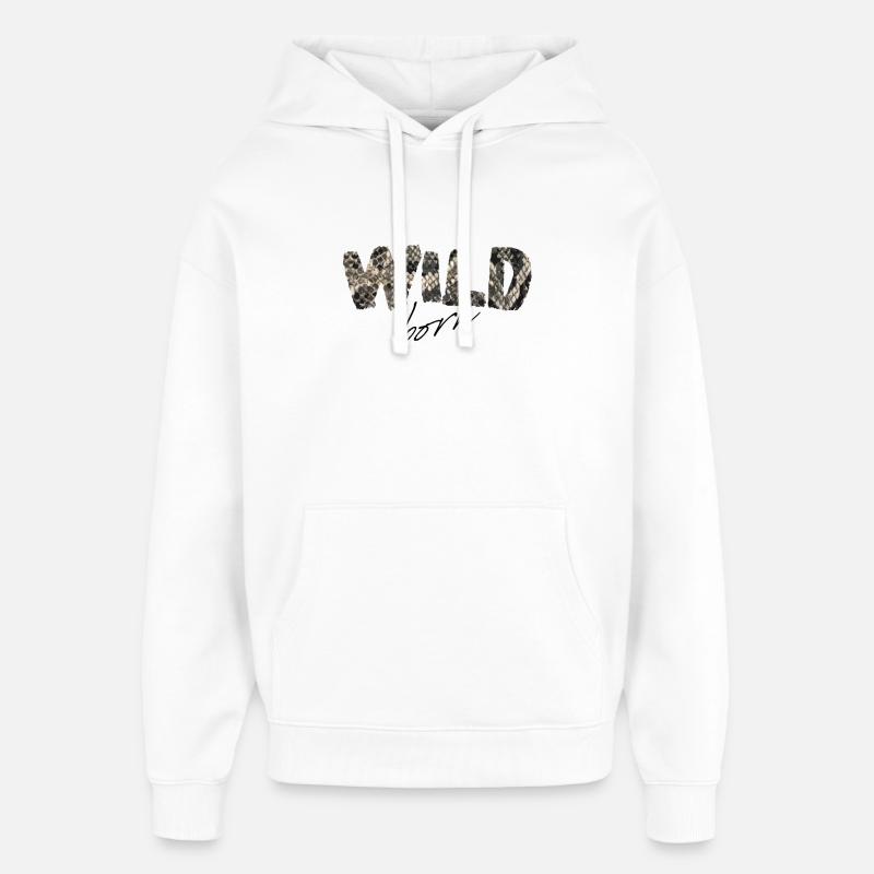Wild Born Snake Imprimer - Sweat à capuche unisexe Stanley/Stella Oversized - blanc
