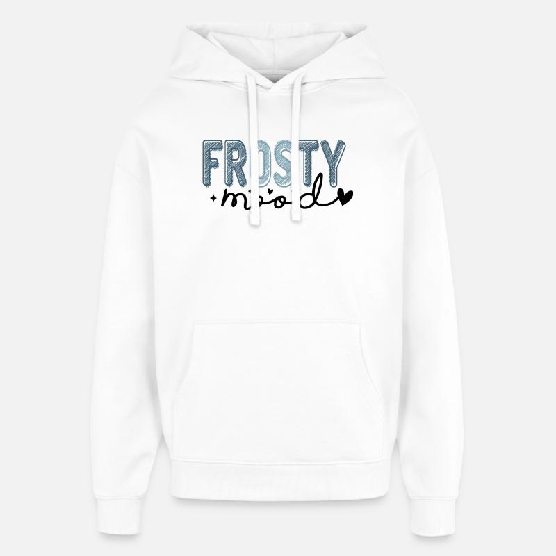 Texte givré dans un style glacé - Sweat à capuche unisexe Stanley/Stella Oversized - blanc