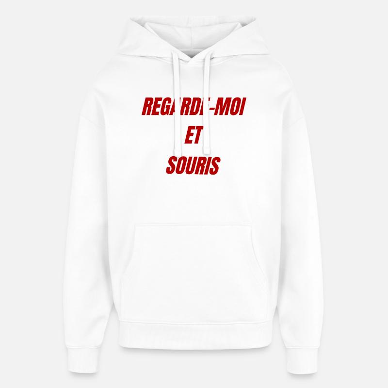 Regarde Moi et Souris - Sweat à capuche unisexe Stanley/Stella Oversized - blanc