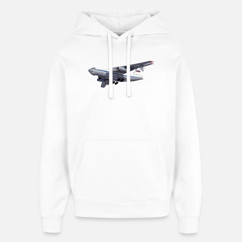 Avion-cargo IL-76 - Sweat à capuche unisexe Stanley/Stella Oversized - blanc