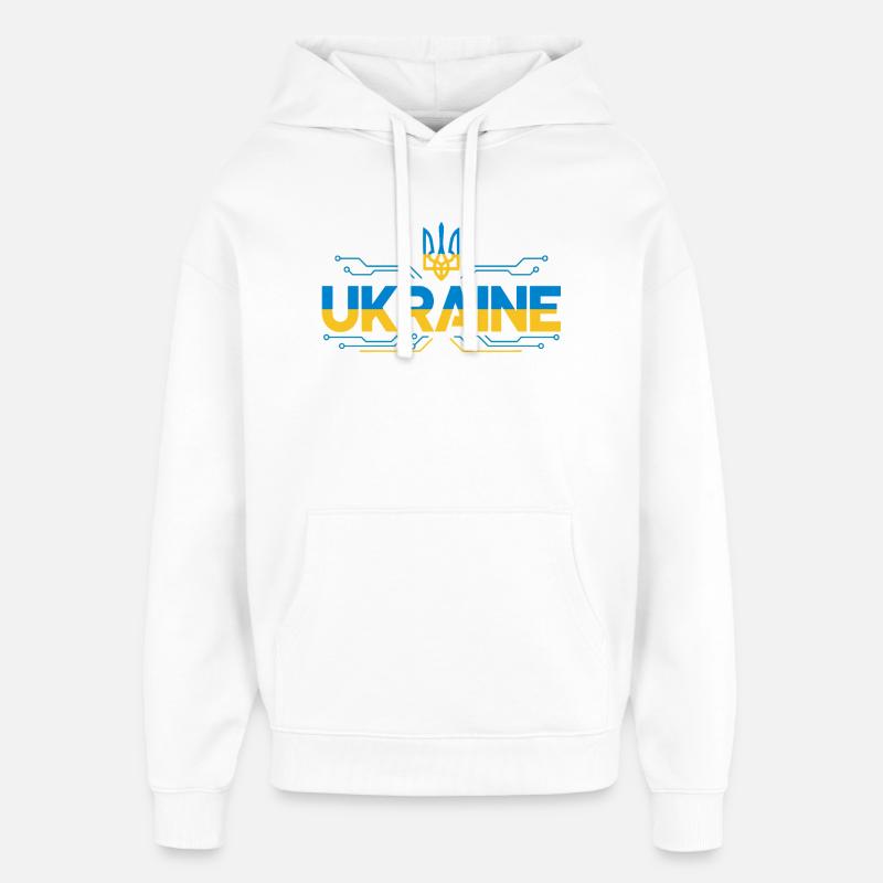 Écusson du circuit Ukraine - Sweat à capuche unisexe Stanley/Stella Oversized - blanc