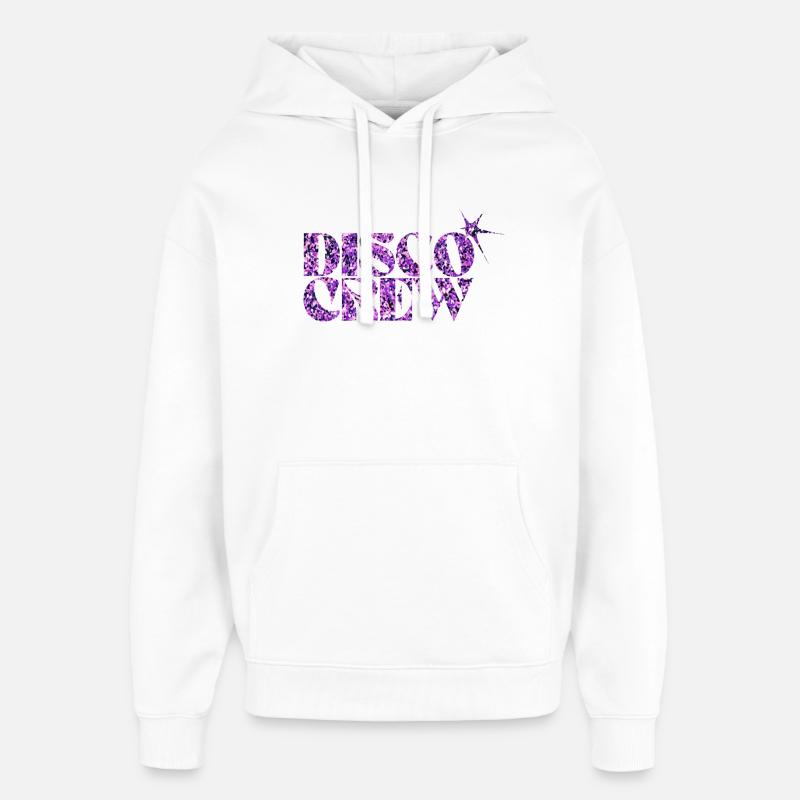 Disco Crew Lilla Glitter-logo - Stanley/Stella Oversized Hettegenser unisex - hvit