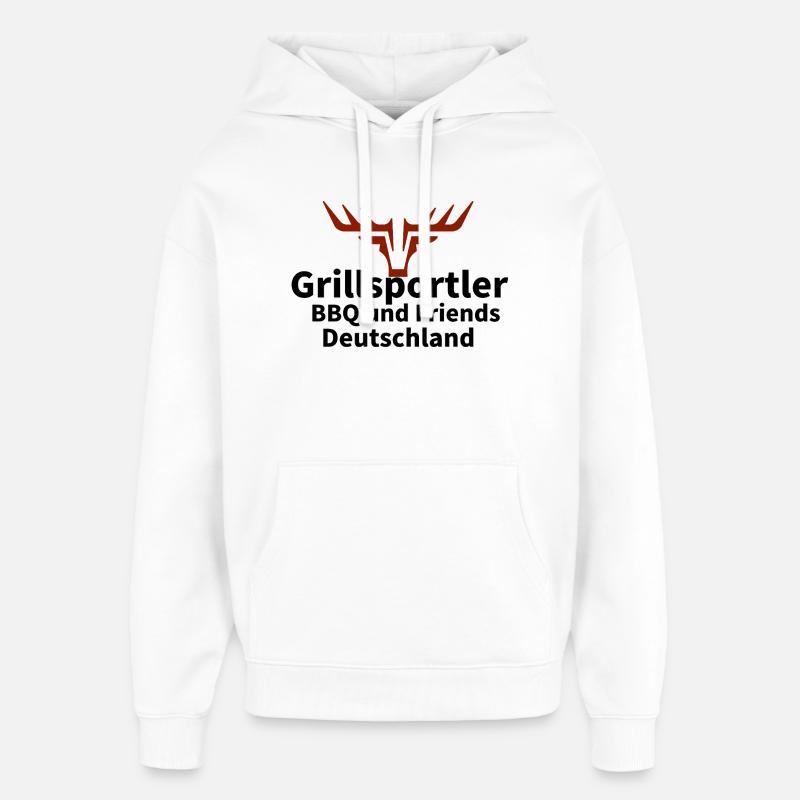 Deer Head Silhouette Rust - Oversized Unisex Hoodie by Stanley/Stella - white