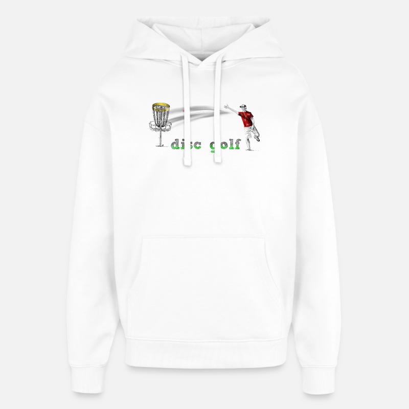 Disc Golf - Sweat à capuche unisexe Stanley/Stella Oversized - blanc