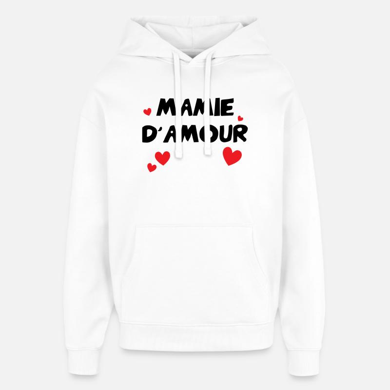 Mamie d'Amour - Sweat à capuche unisexe Stanley/Stella Oversized - blanc