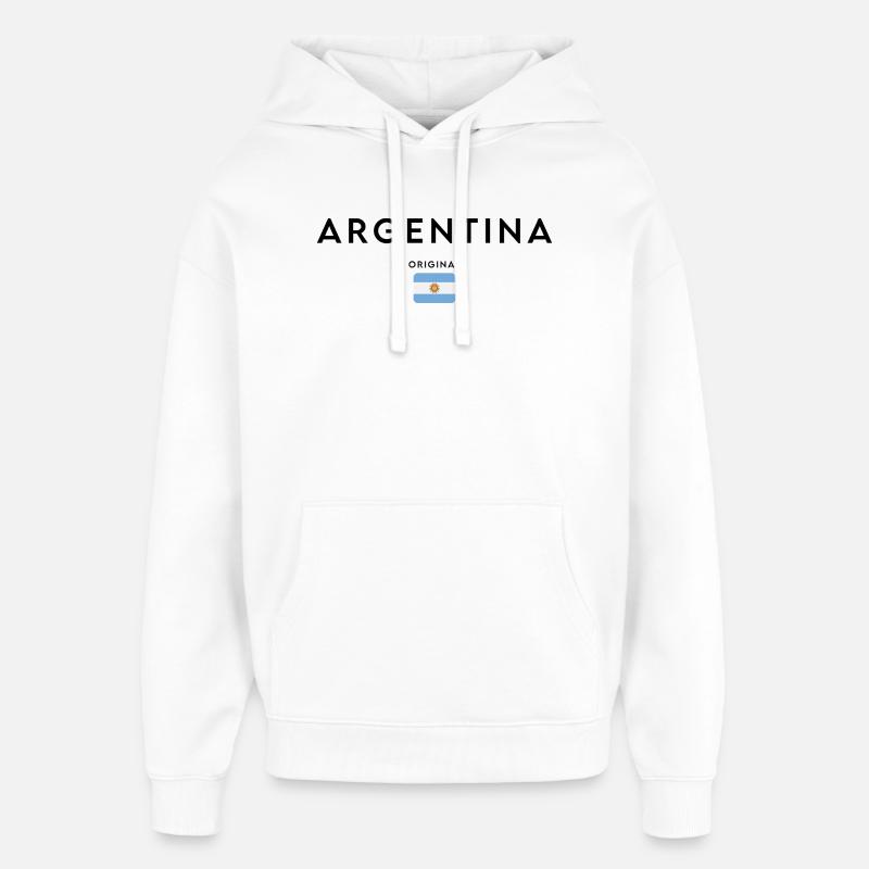 Drapeau argentin, fabriqué en Argentine - Sweat à capuche unisexe Stanley/Stella Oversized - blanc