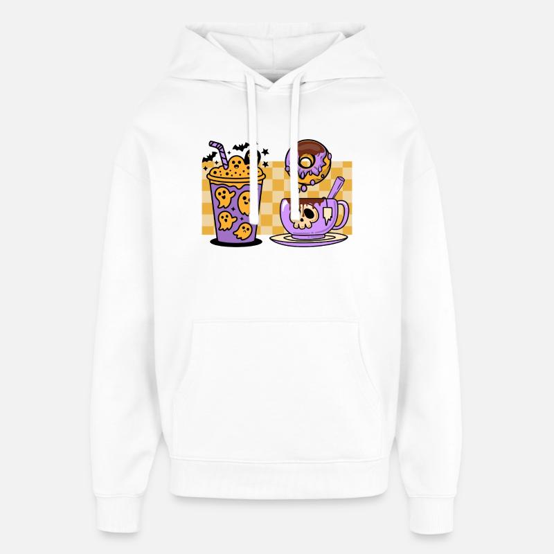 COFFEE_TIME - Sweat à capuche unisexe Stanley/Stella Oversized - blanc