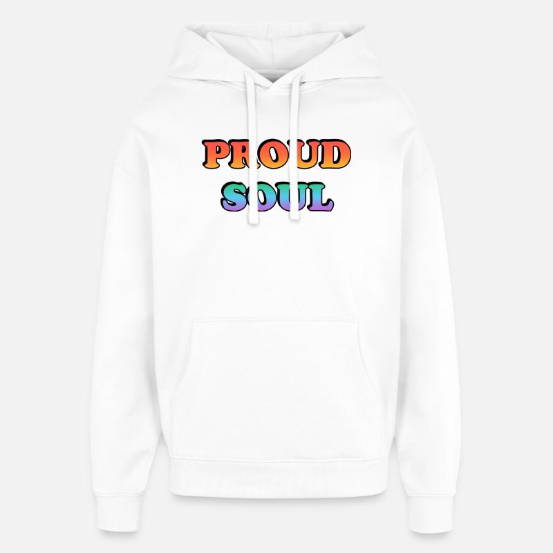 Proud Soul Gradient Typography - Oversized Unisex Hoodie by Stanley/Stella - white