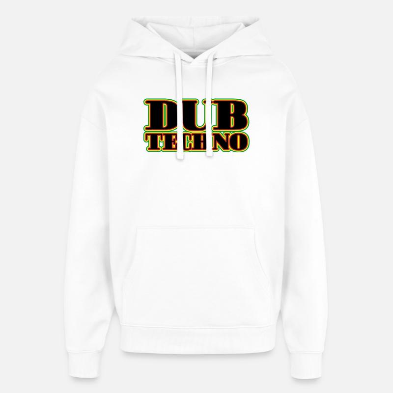 Dub Techno Neon Retro - Oversized Unisex Hoodie von Stanley/Stella - Weiß
