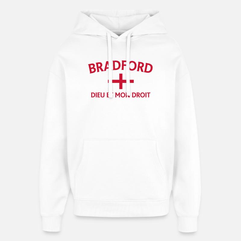 Drapeau de Bradford avec devise - Sweat à capuche unisexe Stanley/Stella Oversized - blanc