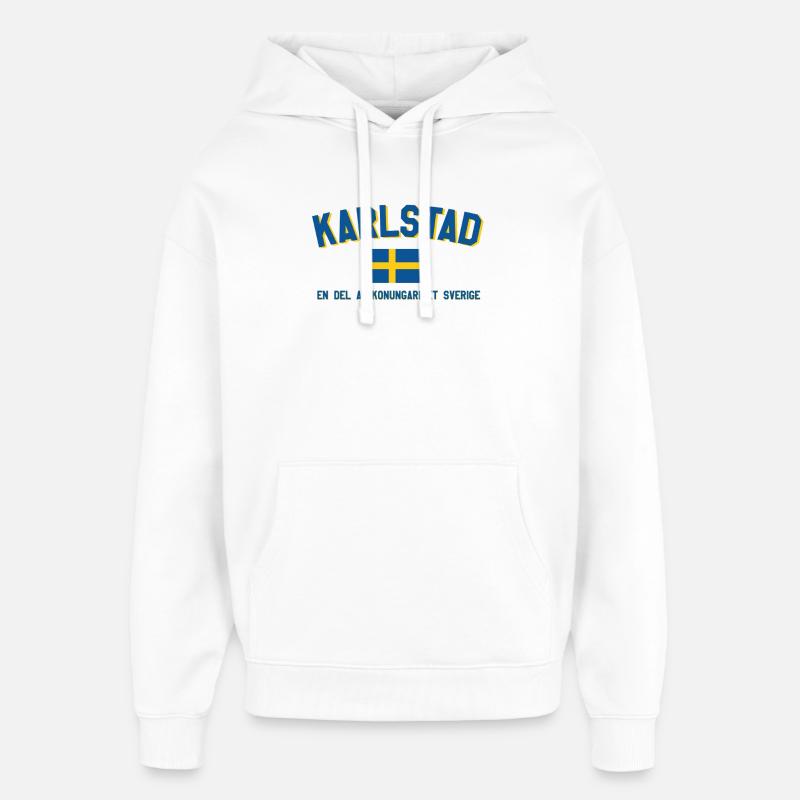 Karlstad Suède Drapeau et Royaume - Sweat à capuche unisexe Stanley/Stella Oversized - blanc