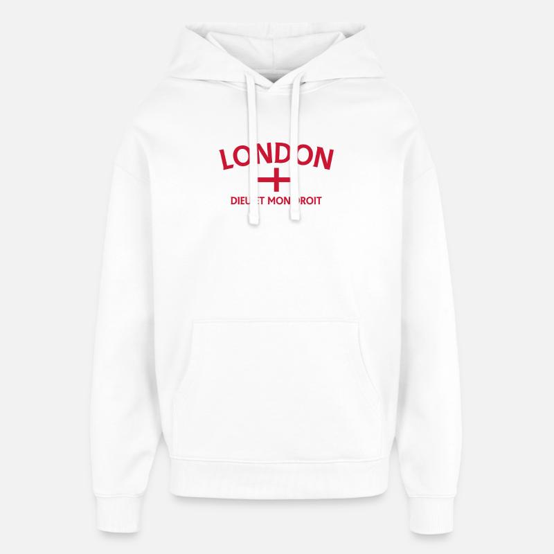 Drapeau et devise de Londres - Sweat à capuche unisexe Stanley/Stella Oversized - blanc
