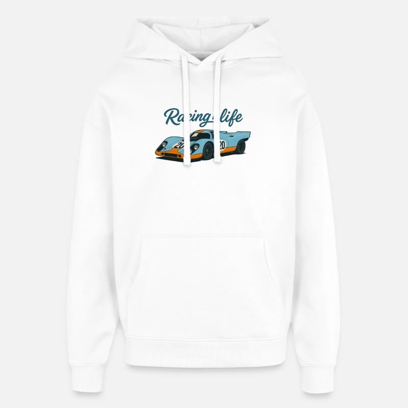 Racing_is_life - Sweat à capuche unisexe Stanley/Stella Oversized - blanc