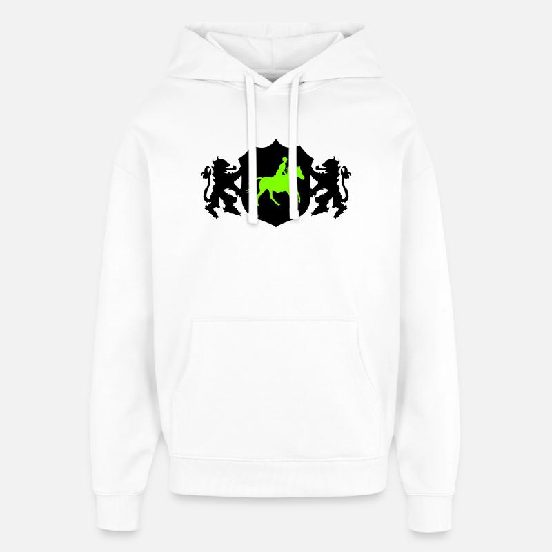 Armoiries du cavalier de chevaux - Sweat à capuche unisexe Stanley/Stella Oversized - blanc