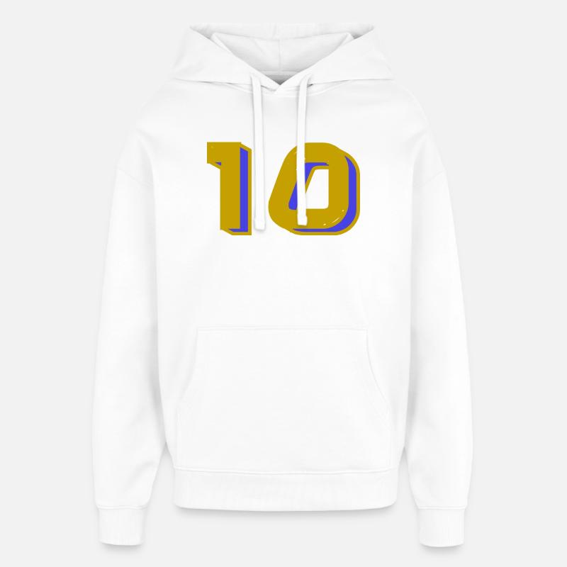 10. 10 ANS. 10e ANNIVERSAIRE. ANNIVERSAIRE 10 ANS. - Sweat à capuche unisexe Stanley/Stella Oversized - blanc