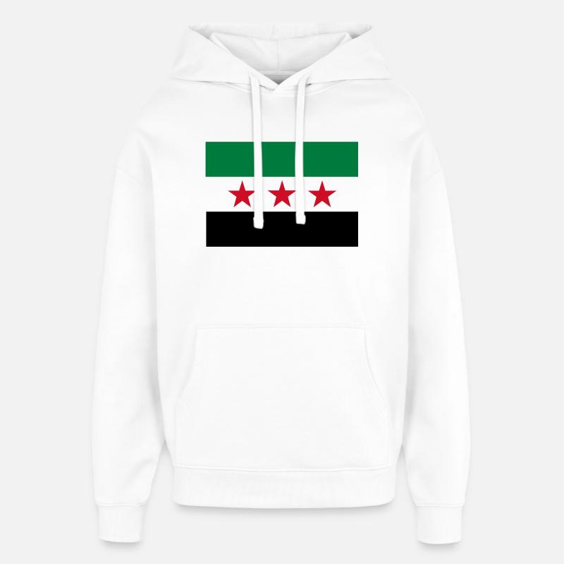 Drapeau étoile vert blanc noir - Sweat à capuche unisexe Stanley/Stella Oversized - blanc