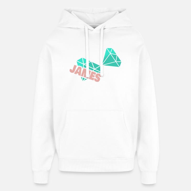 James - Sweat à capuche unisexe Stanley/Stella Oversized - blanc