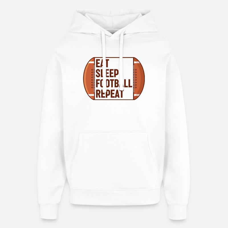 Manger dormir football répéter - Sweat à capuche unisexe Stanley/Stella Oversized - blanc