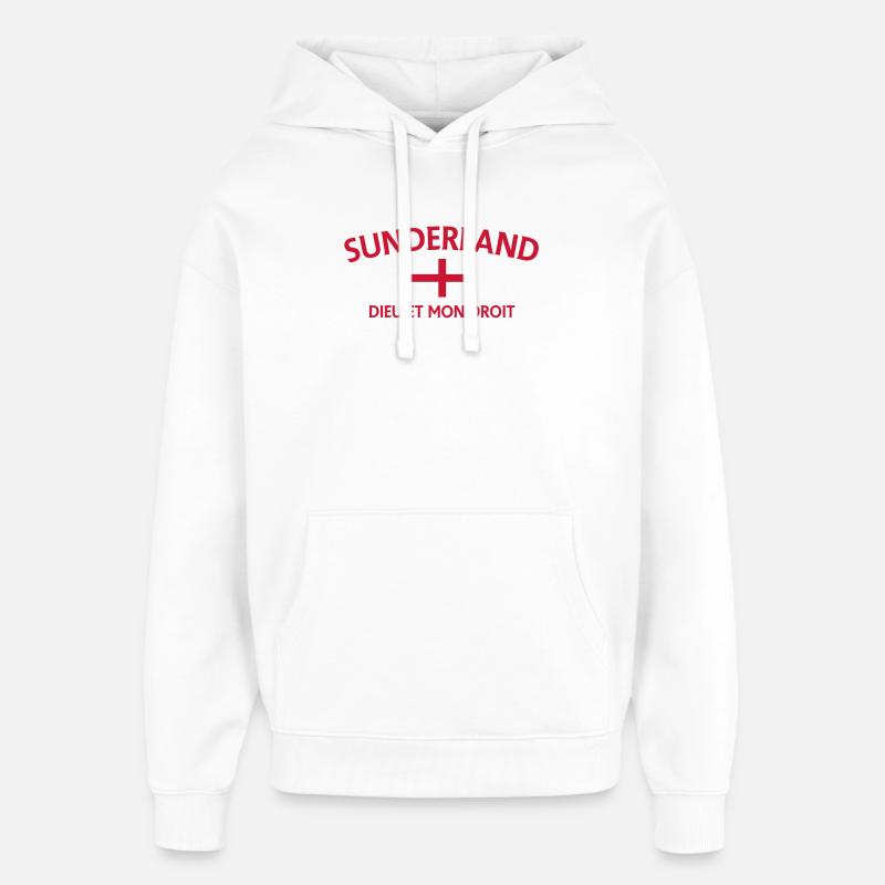 Drapeau de Sunderland Devise Écusson - Sweat à capuche unisexe Stanley/Stella Oversized - blanc
