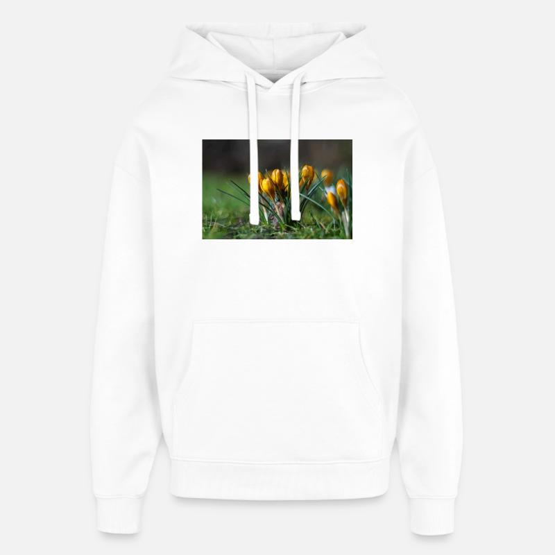 Gros plan de fleurs - Sweat à capuche unisexe Stanley/Stella Oversized - blanc