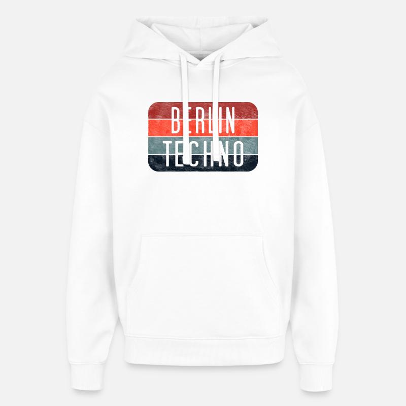 Berlin Techno Text - Oversized Unisex Hoodie von Stanley/Stella - Weiß