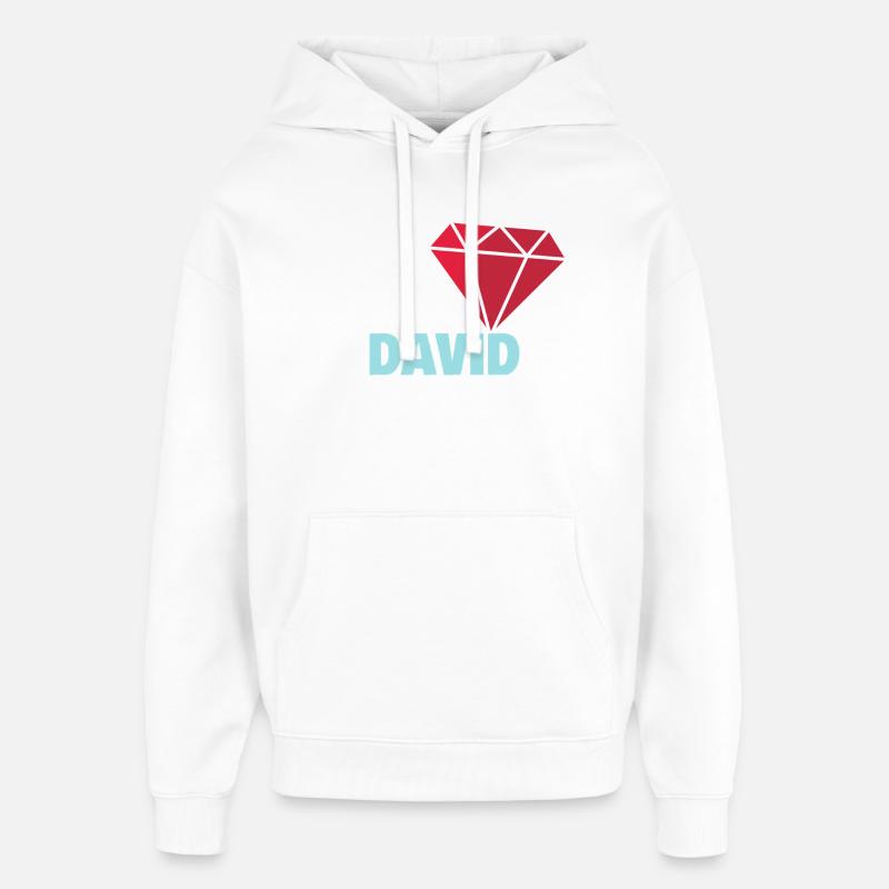 David - Sweat à capuche unisexe Stanley/Stella Oversized - blanc