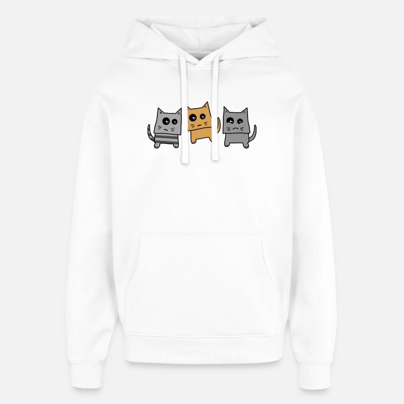 Promenade du chat - Sweat à capuche unisexe Stanley/Stella Oversized - blanc