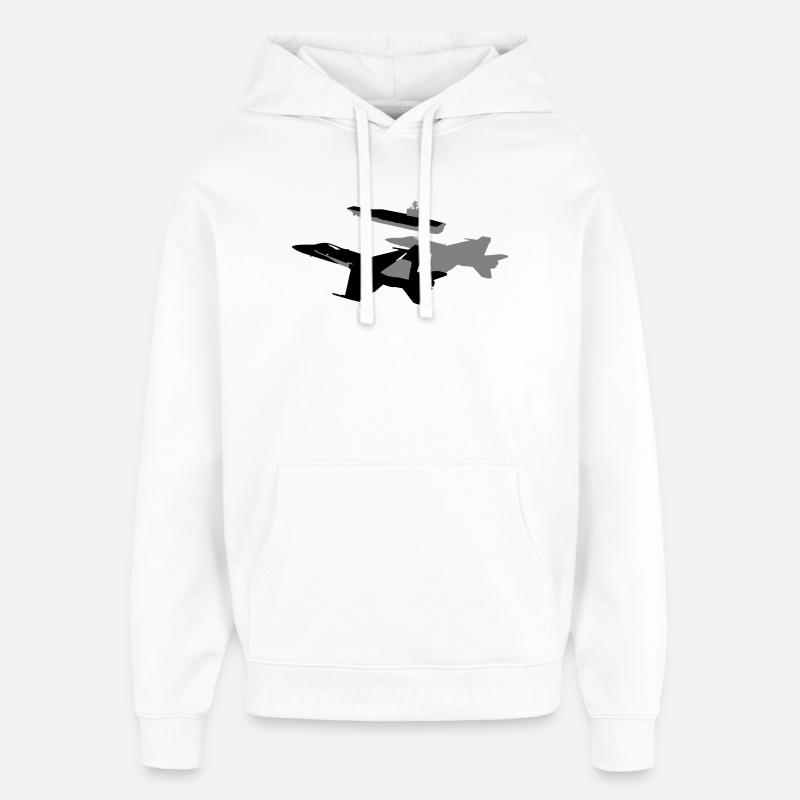 Jets Silhouette - Sweat à capuche unisexe Stanley/Stella Oversized - blanc
