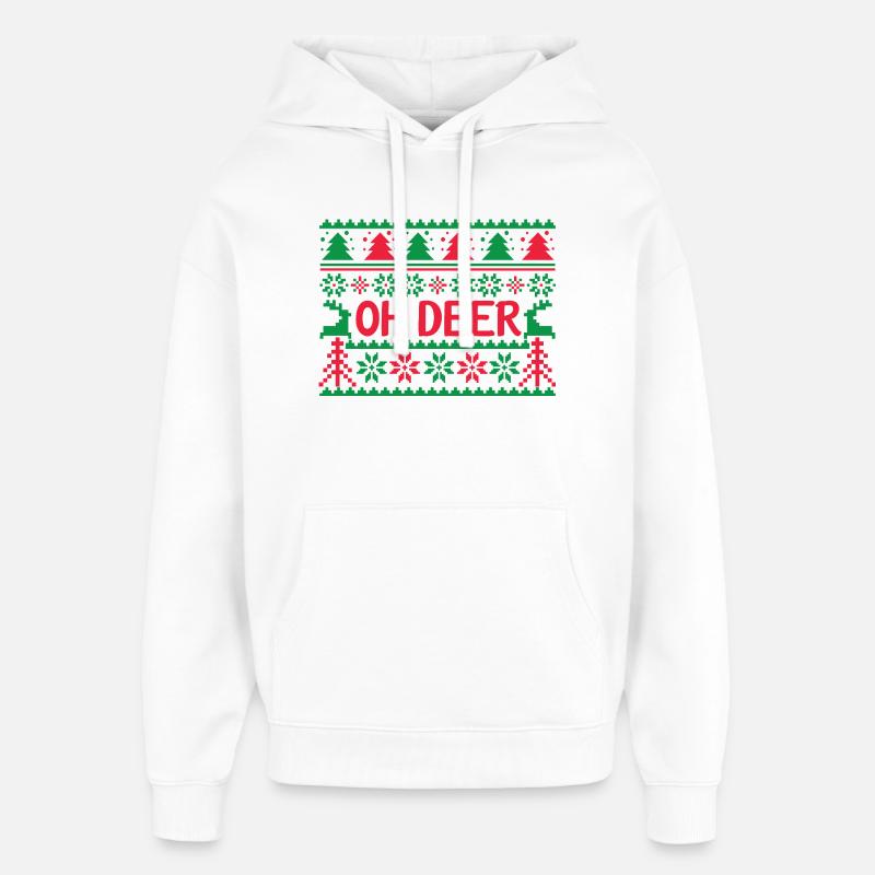 Pull moche - Oh Deer - Sweat à capuche unisexe Stanley/Stella Oversized - blanc