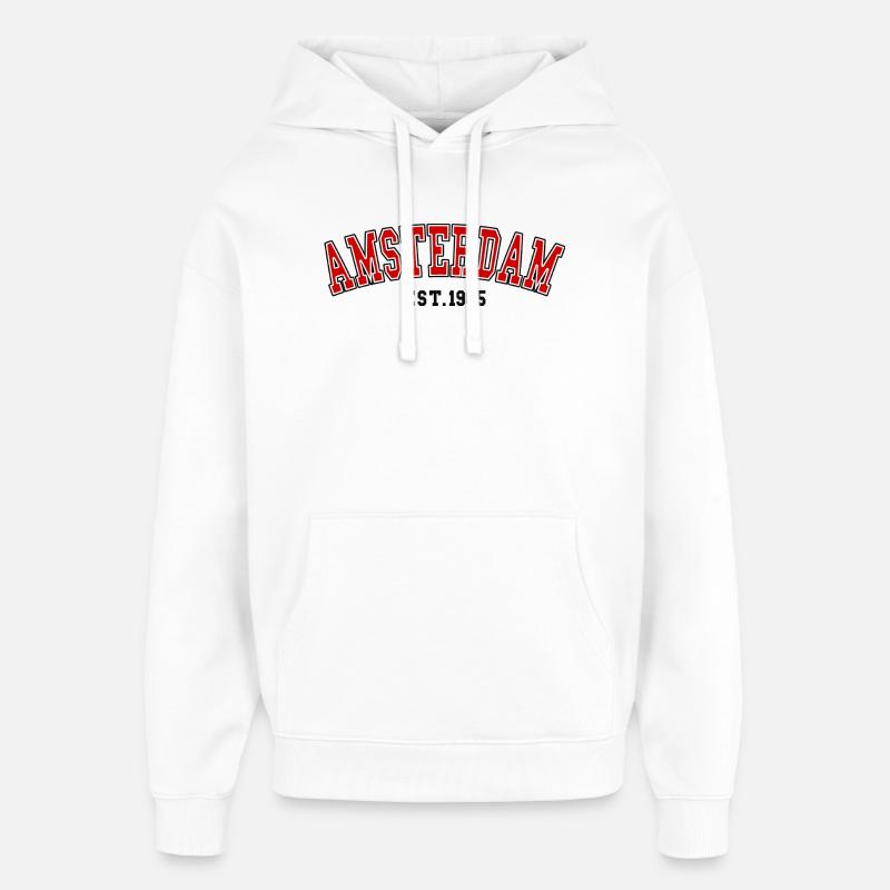 Amsterdam Est.1985 - Sweat à capuche unisexe Stanley/Stella Oversized - blanc