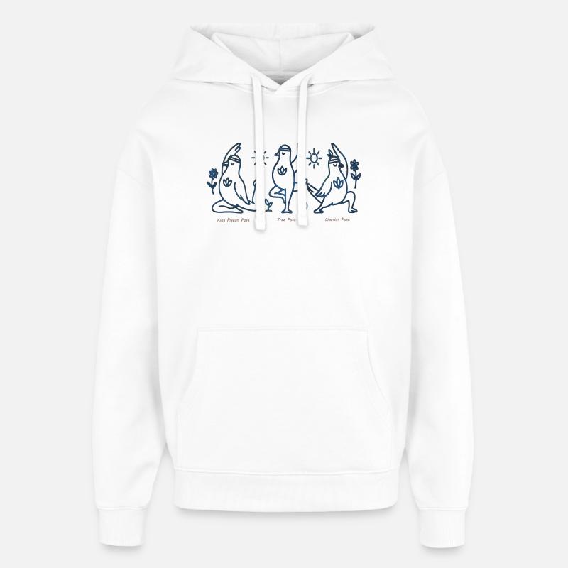 Trois Pingouins en Yoga Boho Peace - Sweat à capuche unisexe Stanley/Stella Oversized - blanc